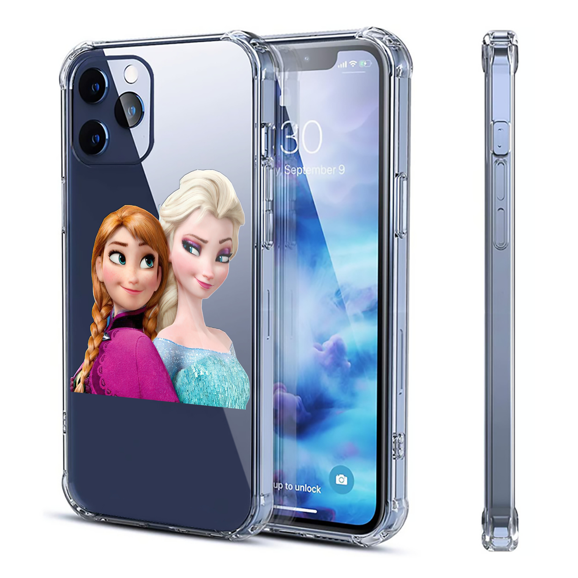 （画像用） アナと雪の女王 アンナ エルサ Frozen Anna Elsa 【iPhone 12シリーズ対応】透明スマホケース（クリアソフトケース）